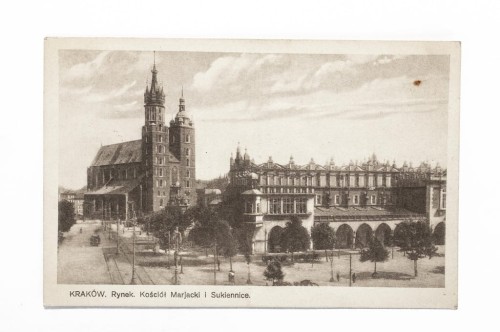 KRAKÓW - RYNEK, KOŚCIÓŁ MARIACKI, SUKIENNICE II RP