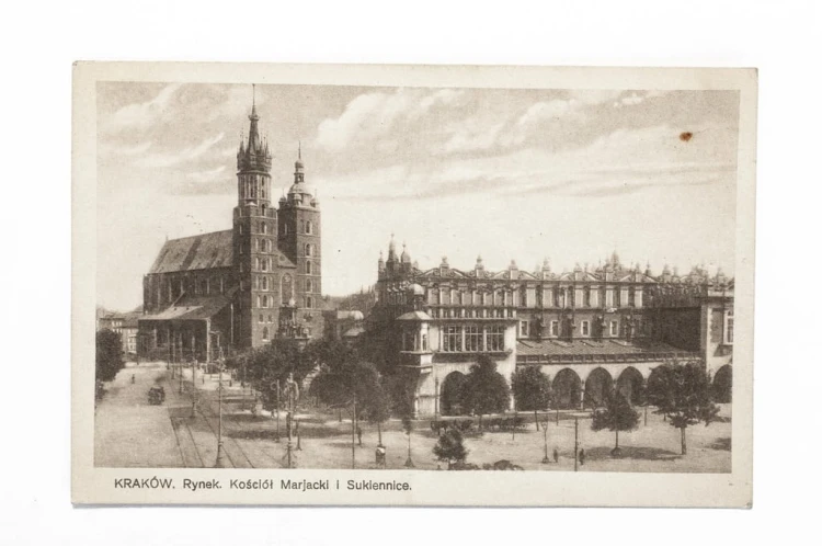 KRAKÓW - RYNEK, KOŚCIÓŁ MARIACKI, SUKIENNICE II RP