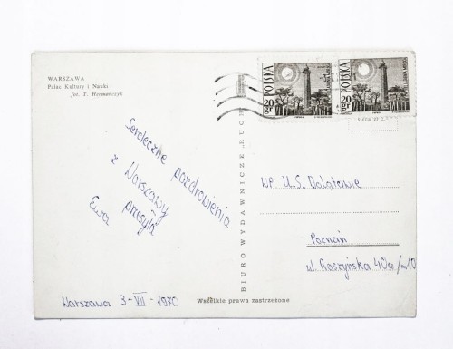 WARSZAWA - PAŁAC KULTURY I NAUKI 1970