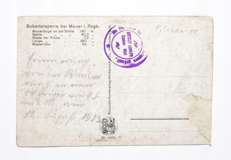 PILCHOWICE - ZAPORA WODNA 1923