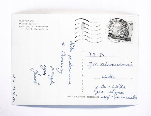 WARSZAWA - POMNIK SYRENY 1969