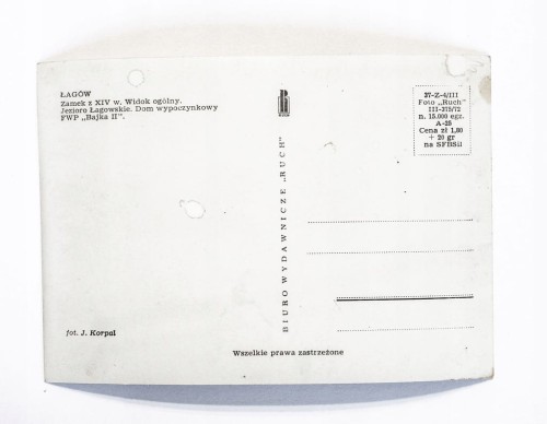ŁAGÓW - ZAMEK, JEZIORO, DOM WYPOCZYNKOWY l. 60/70