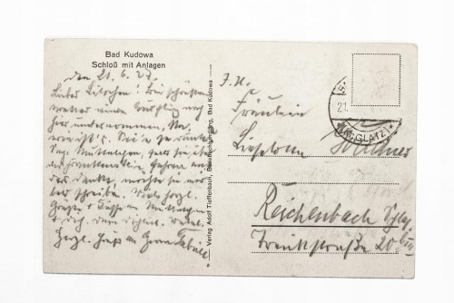 KUDOWA ZDRÓJ - ZAMEK W PARKU 1927