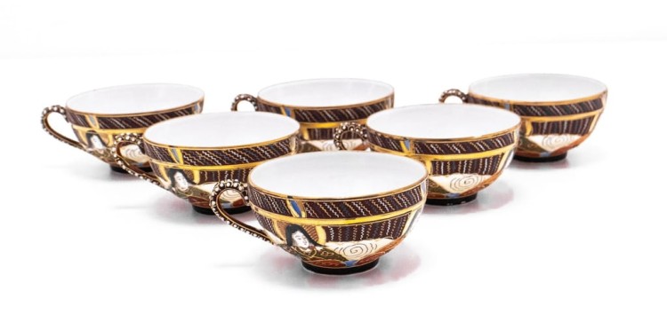 STARY SERWIS HERBACIANO-KAWOWY - JAPONIA SATSUMA