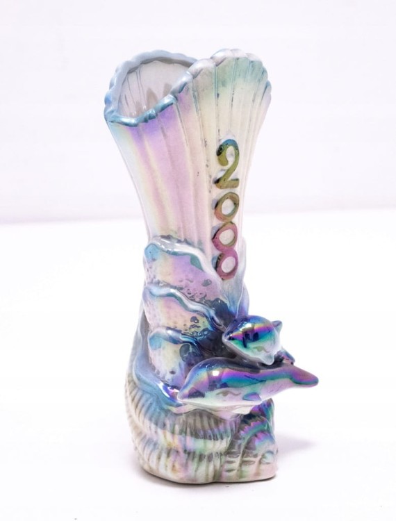 STARY PORCELANOWY WAZON DELFINY