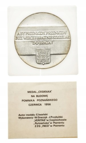 MEDAL CEGIEŁKA BUDOWY POMNIKA POZNAŃSKIEGO CZERWCA 1956