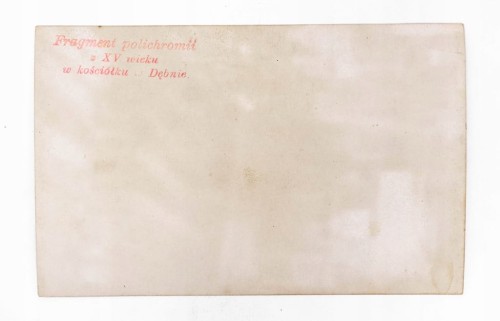 STARA FOTOGRAFIA - FRAGMENT POLICHROMII W KOŚCIELE, DĘBNO II RP