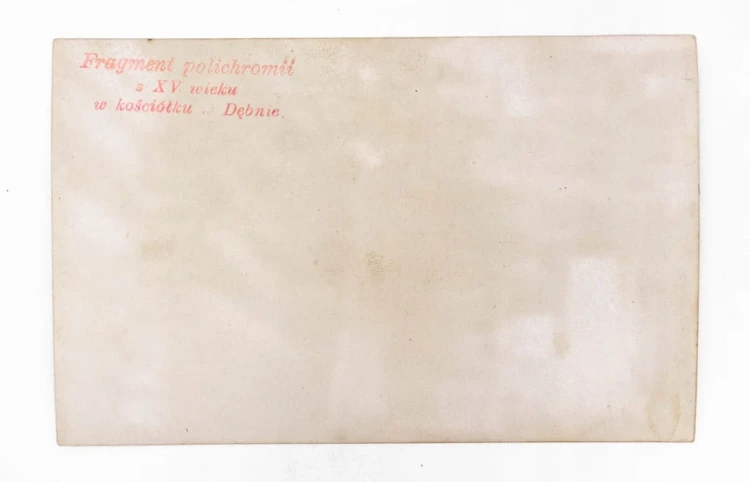 STARA FOTOGRAFIA - FRAGMENT POLICHROMII W KOŚCIELE, DĘBNO II RP