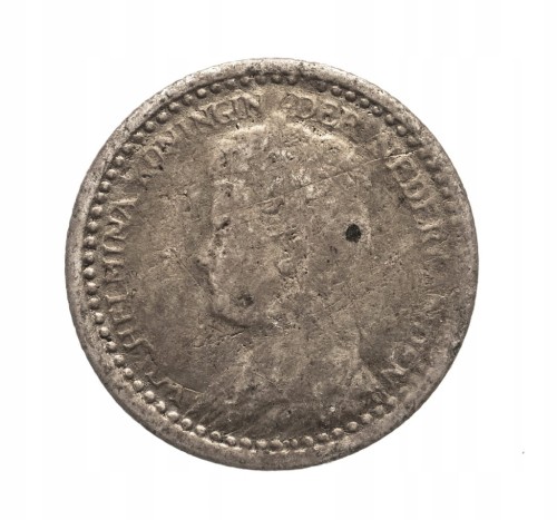 Holandia - Wilhelmina - 10 Centów 1921 - Srebro st.4