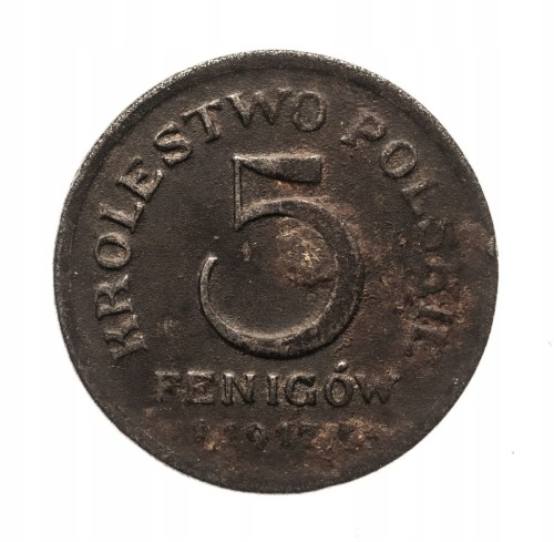 5 PF 1917 ROK KRÓLESTWO POLSKIE st.3