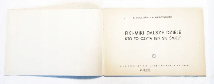 KOMIKS PRZYGODY KOZIOŁKA MATOŁKA - FIKI MIKI DALSZE DZIEJE 1989