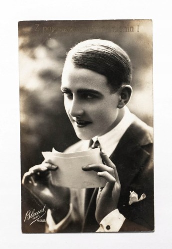 STARA POCZTÓWKA IMIENINOWA - LWÓWEK / ROGOŹNO 1927