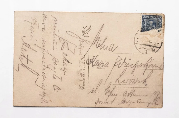 STARA POCZTÓWKA - KOBIETA Z MĘŻCZYZNĄ, LWÓWEK 1930