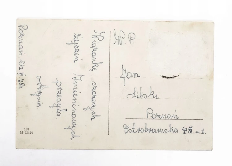 POCZTÓWKA IMIENINOWA - POZNAŃ 1948
