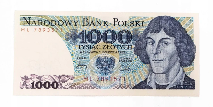 Polska, PRL (1944 - 1989), 1000 ZŁOTYCH 1.06.1982, seria HL