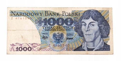 Polska, PRL (1944 - 1989), 1000 ZŁOTYCH 2.07.1975, seria Z