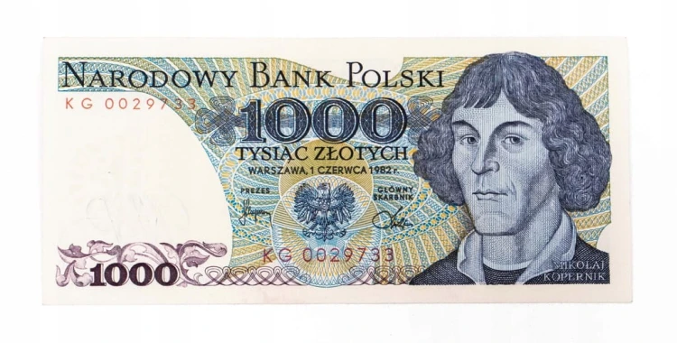 Polska, PRL (1944 - 1989), 1000 ZŁOTYCH 1.06.1982, seria KG