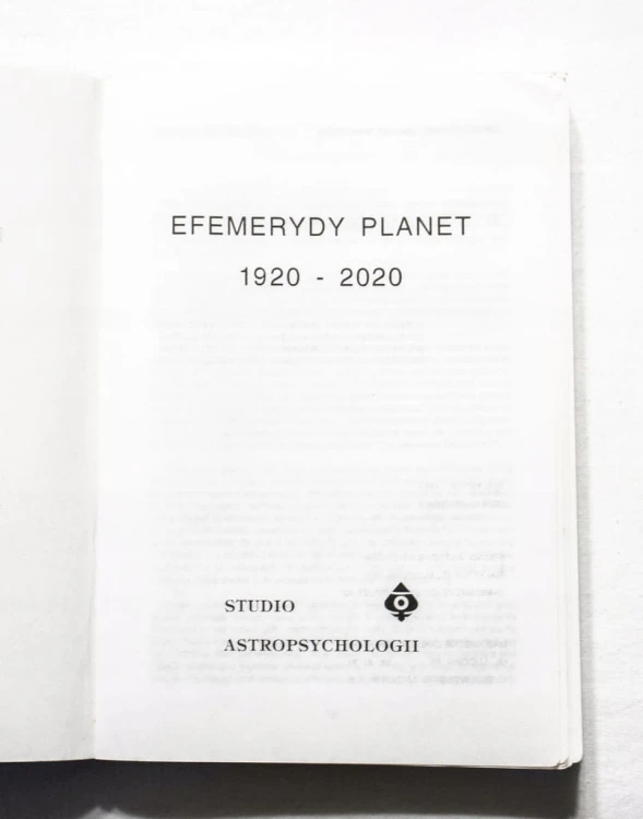 STARA KSIĄŻKA EFEMERYDY PLANET 1920 - 2020 (1994)