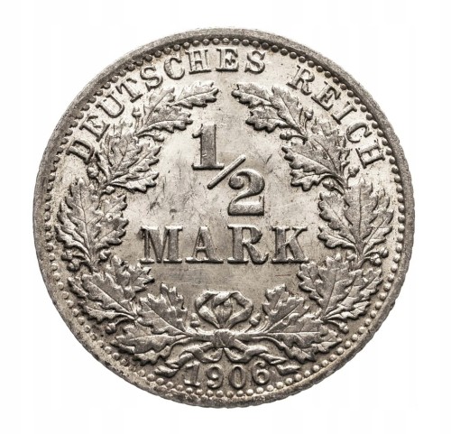 Niemcy, Cesarstwo Niemieckie (1871-1918), 1/2 marki 1906 A, Berlin