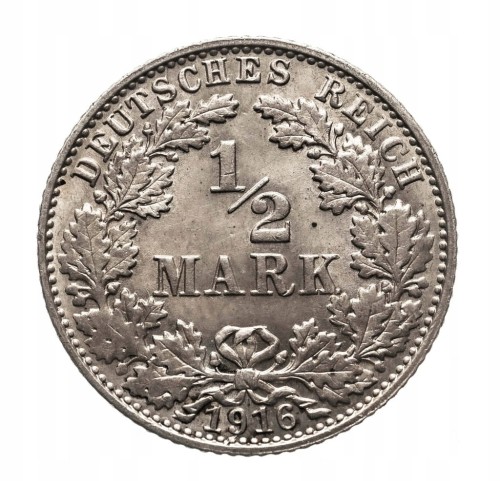 Niemcy, Cesarstwo Niemieckie (1871-1918), 1/2 marki 1916 E, Muldenhutten