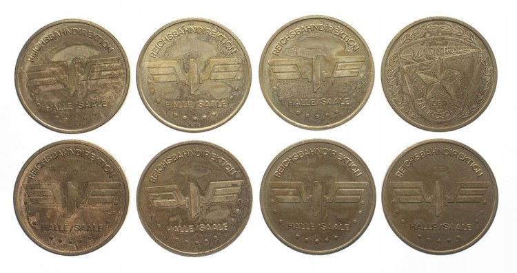 Niemcy, Zestaw Medali Kolej Reichsbahndirektion Halle / Saale (8 szt.)
