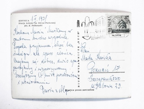 KRYNICA - STACJA KOLEJKI NA GÓRZE PARKOWEJ 1971