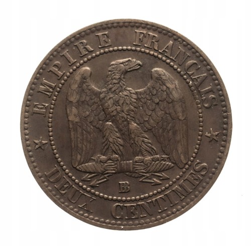 Francja NAPOLEON III, 2 centimes 1862 BB Strasbourg st.3+