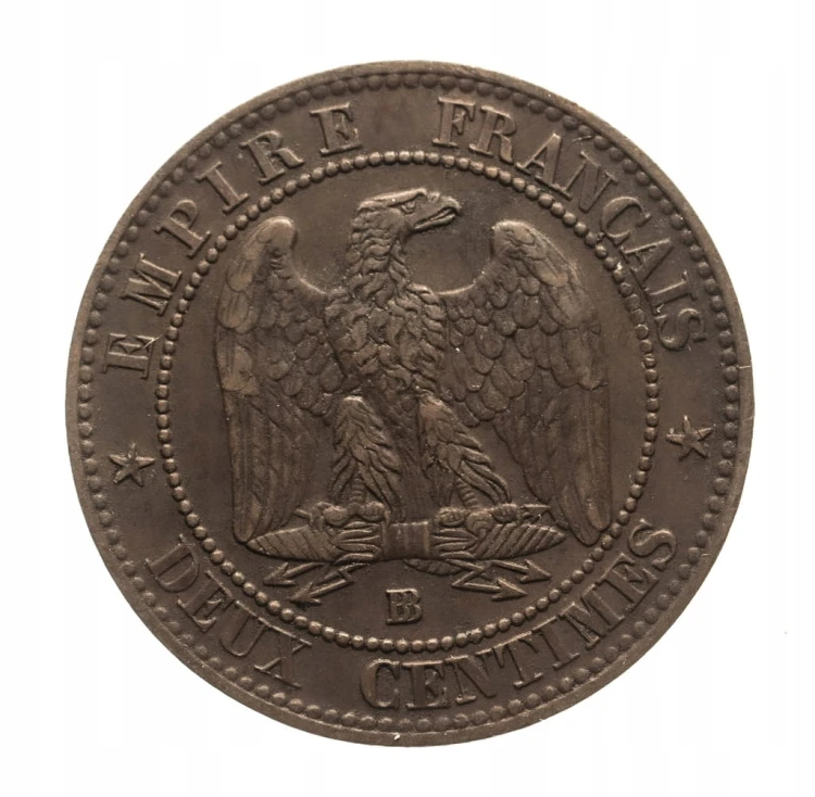 Francja NAPOLEON III, 2 centimes 1862 BB Strasbourg st.3+