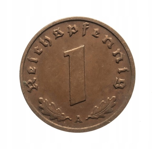 Niemcy, 1 reichspfennig 1939 A st.3+