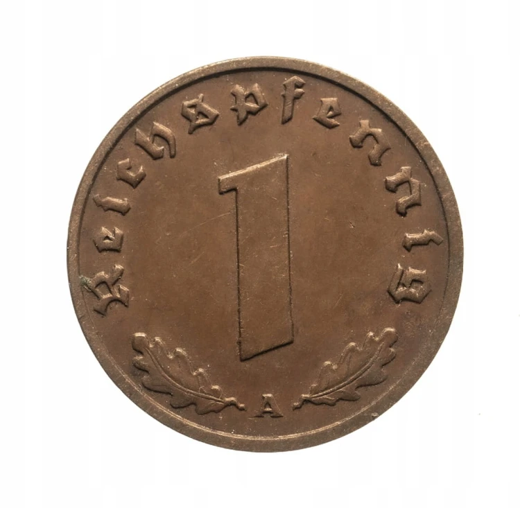 Niemcy, 1 reichspfennig 1939 A st.3+