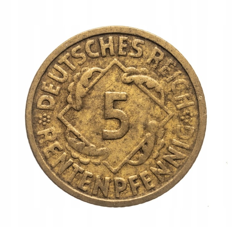 Niemcy, 5 RENTENPFENNIG - 1924 A st.3