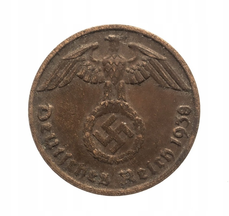 Niemcy, 1 reichspfennig 1938 A st.3+