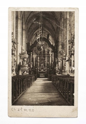 CHEŁMNO - WNĘTRZE FARY, OŁTARZ GŁÓWNY II RP