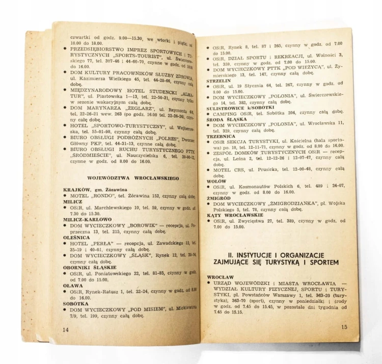 STARA KSIĄŻKA TURYSTYCZNA WROCŁAW I WOJEWÓDZTWO WROCŁAWSKIE 1983