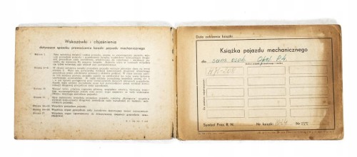 KSIĄŻKA POJAZDU + DOWÓD REJESTRACYJNY - OPEL SUPER 1938 (Goleniów)