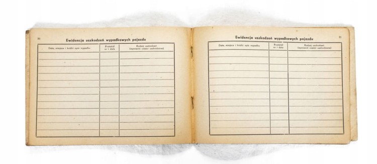 KSIĄŻKA POJAZDU + DOWÓD REJESTRACYJNY - OPEL SUPER 1938 (Goleniów)