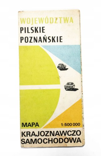 STARA MAPA KRAJOZNAWCZO SAMOCHODOWA - WOJ. PILSKIE, POZNAŃSKIE