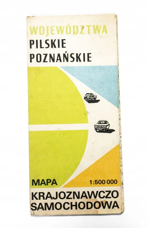 STARA MAPA KRAJOZNAWCZO SAMOCHODOWA - WOJ. PILSKIE, POZNAŃSKIE