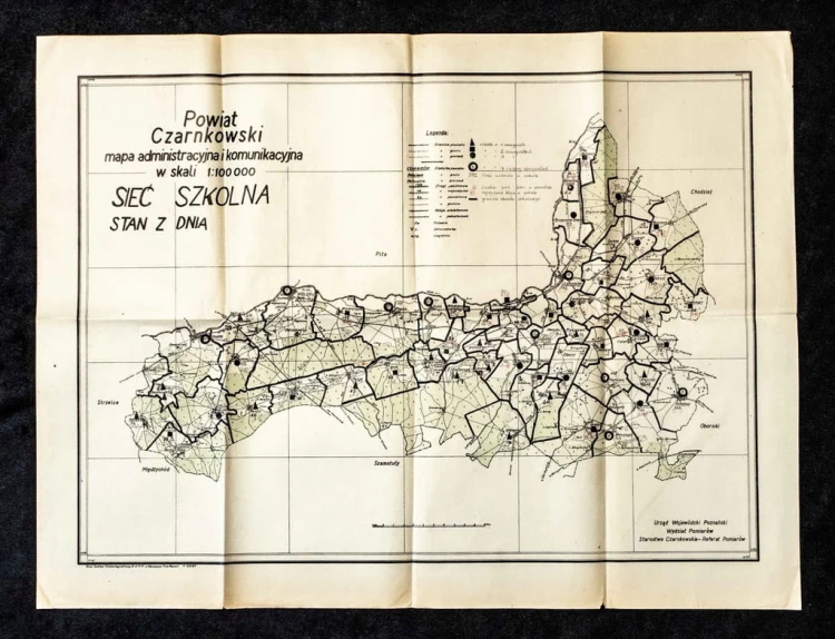 STARA MAPA - POWIAT CZARNKOWSKI, SIEĆ SZKOLNA