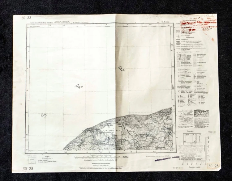 STARA MAPA NIEMIECKA - WYBRZEŻE POLSKI, JAROSŁAWIEC 1939