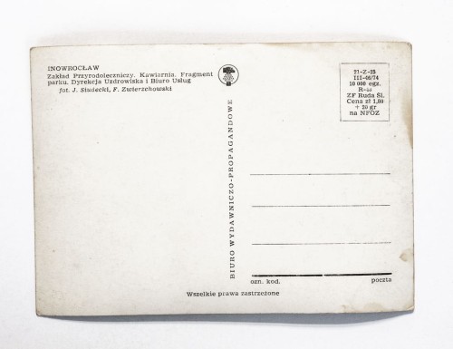 INOWROCŁAW - KAWIARNIA, PARK, UZDROWISKO, ZAKŁAD PRZYRODNICZY l. 70