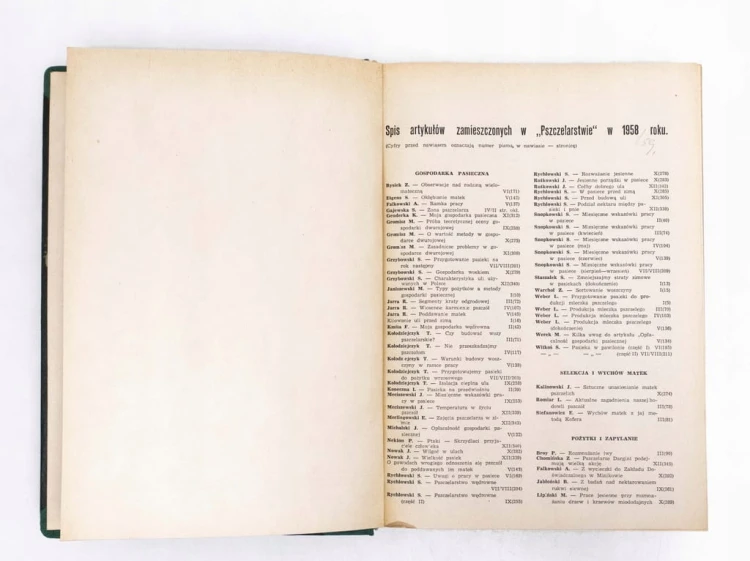 STARE CZASOPISMO - PSZCZELARSTWO, ROCZNIK 1958 / 1959