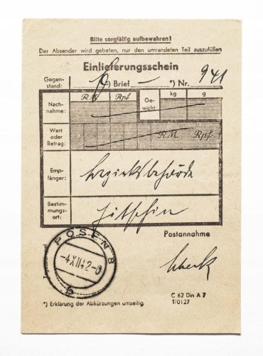 STARY DOKUMENT - POTWIERDZENIE PRZESYŁKI, POCZTA POZNAŃ 1912