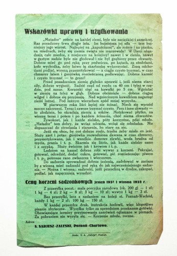 STARA REKLAMA - MATADOR, ŻYWOKOST LIŚCIOKARMOWY I LECZNICZY 1931
