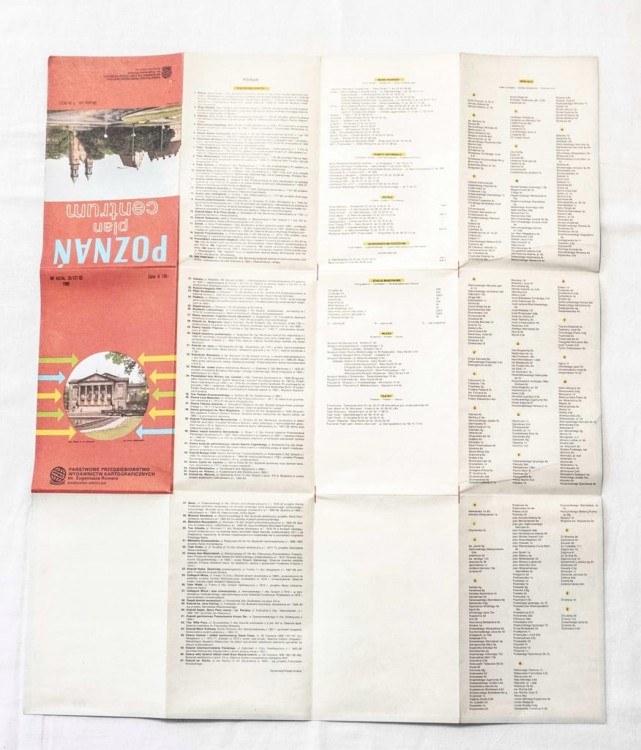 STARA MAPA POZNAŃ 1988