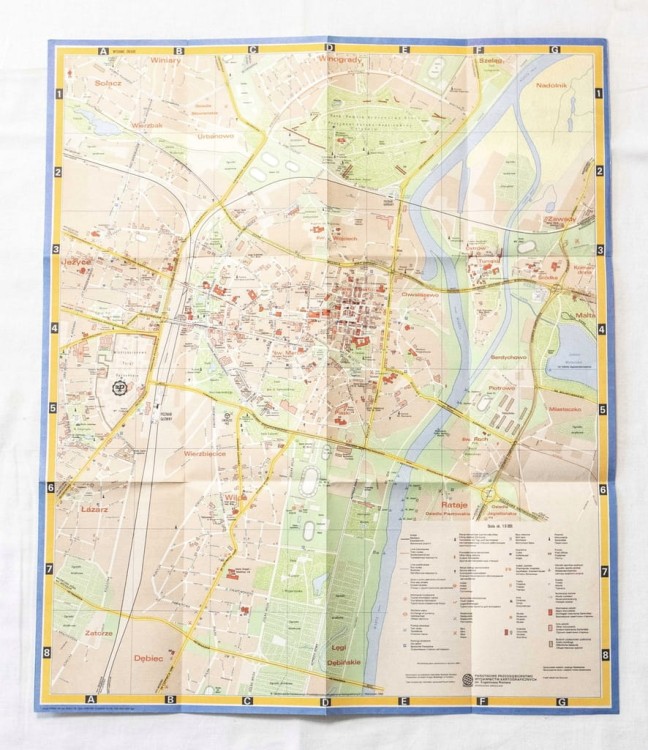 STARA MAPA POZNAŃ 1988