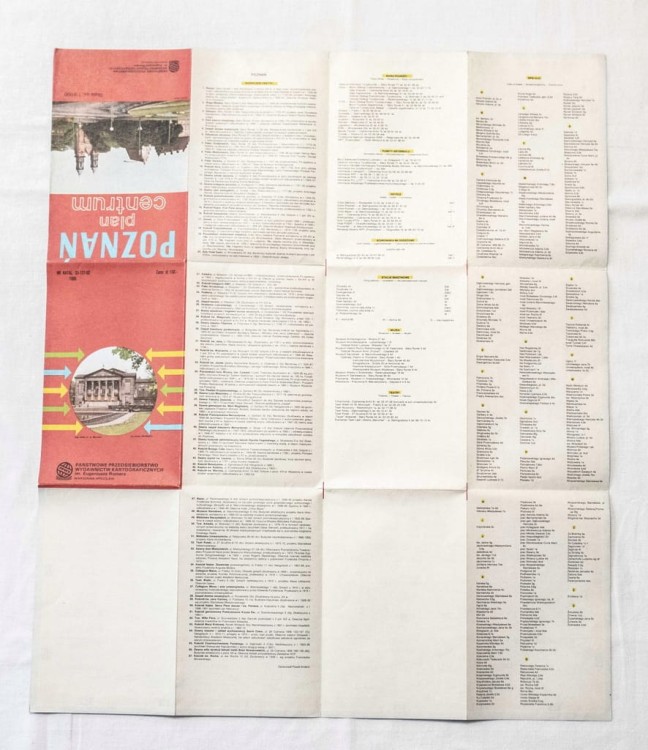 STARA MAPA POZNAŃ 1988