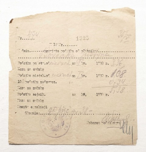STARY DOKUMENT, KWIT ZAPŁATY - OŁYKA 1930