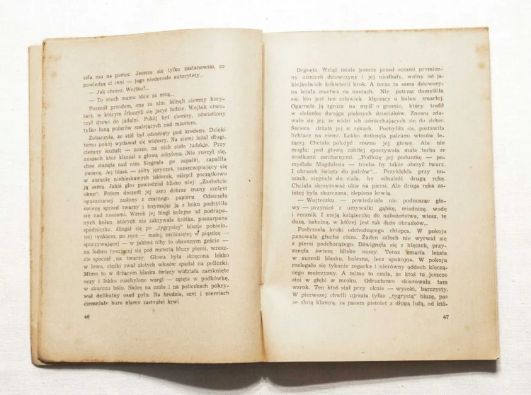 STARA SKIĄŻKA W ROZWALONYM DOMU 1946