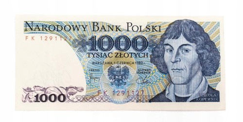 Polska, PRL (1944 - 1989), 1000 ZŁOTYCH 1.06.1982, seria FK